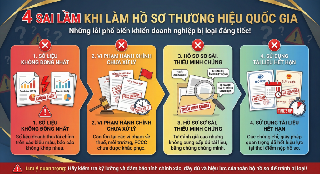 Hồ sơ đăng ký Thương hiệu quốc gia (Vietnam Value) 2026 - những sai lầm gặp phải