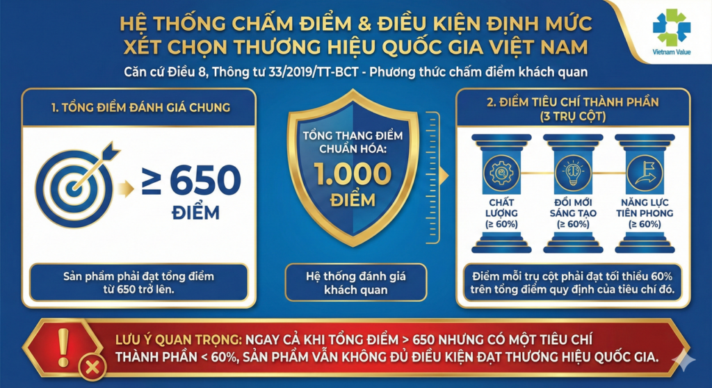 Hệ thống thang điểm và tiêu chí xét chọn định lượng